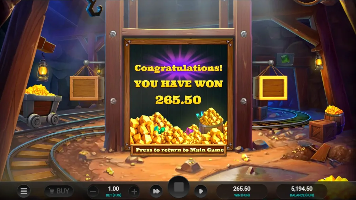 Tampilan visual slot Digger’s Dough dengan tema tambang kartun
